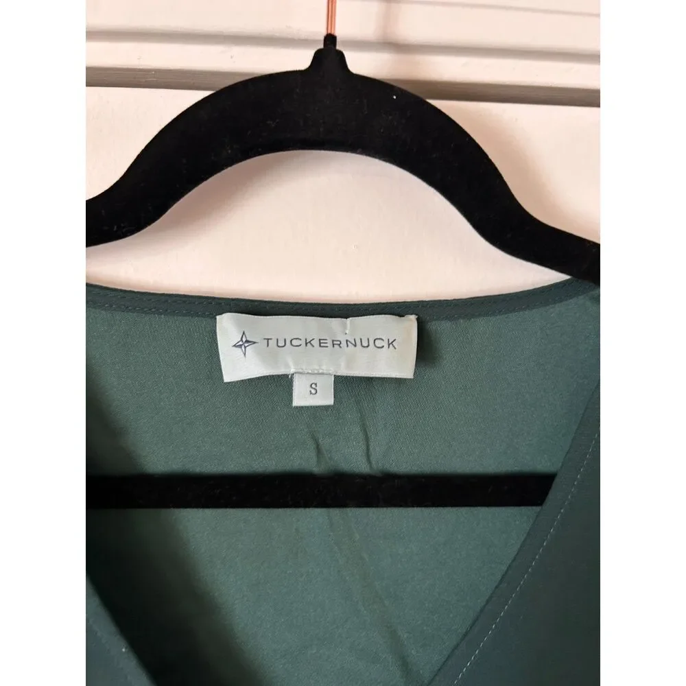 Tuckernuck Malachite Green Suede Easton Blouse Size Small